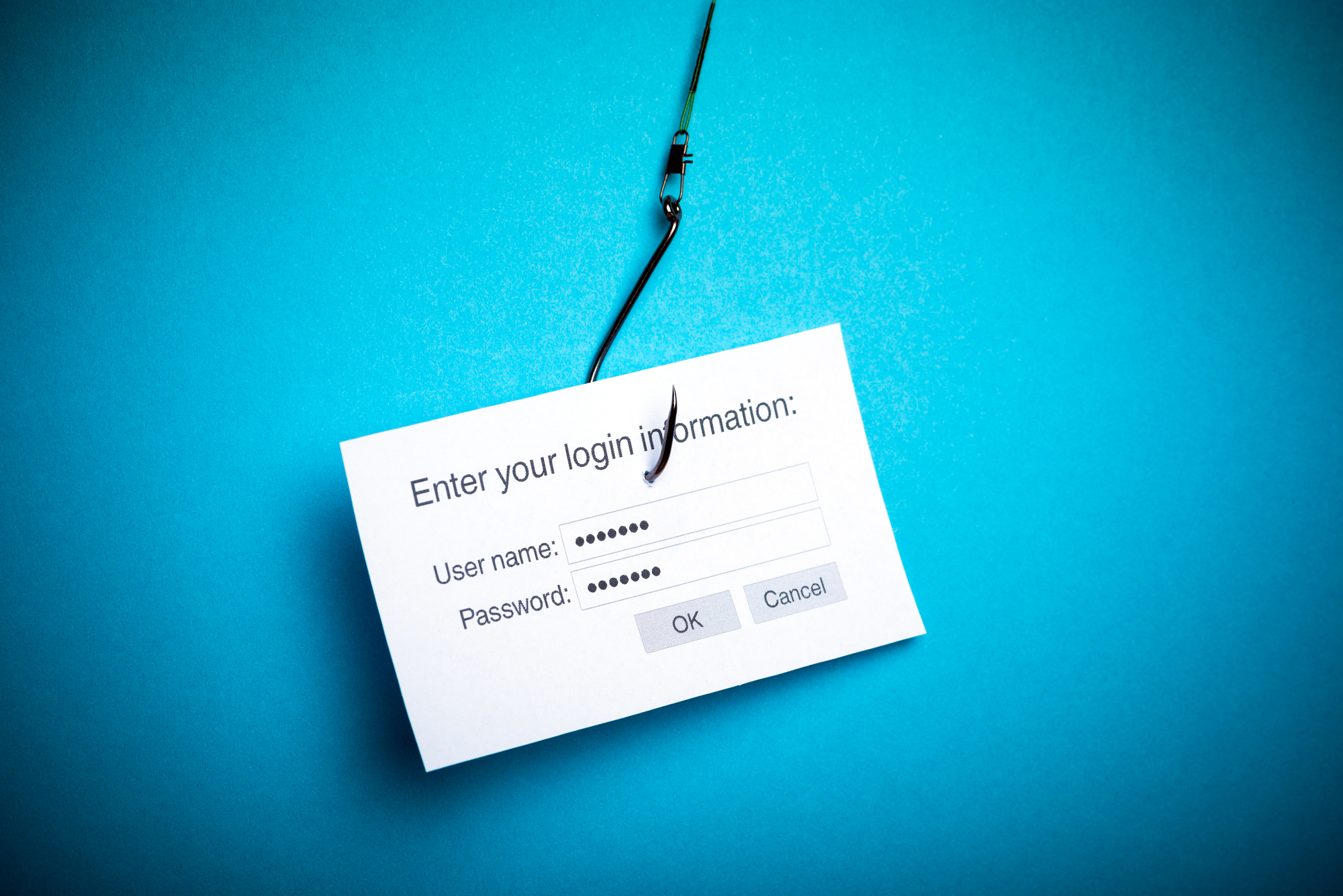 Malware phishing attacks stealing username and password